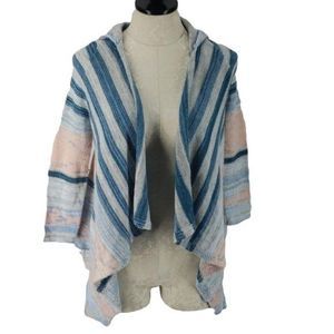 True Craft Girls Hooded Fringed Shawl Sweater Cardigan Size Medium‎